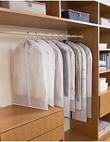 HomeClean Hanging Garment Bags 12 Pack Breathable PEVA with Zip Clear Design view 5