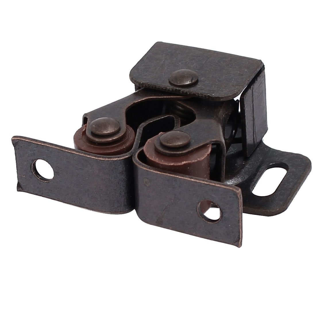 Sourcingmap Cupboard Closet Cabinet Metal Double Ball Roller Catch Latch Brown