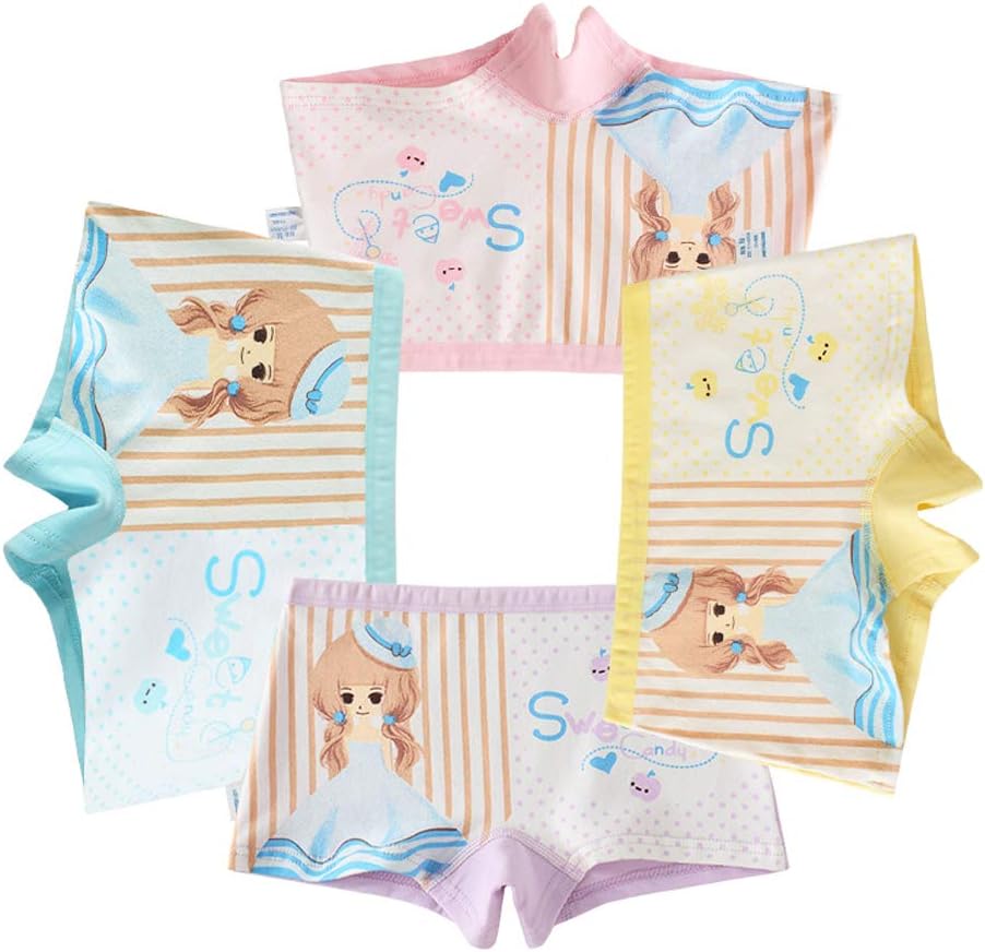 Usex Sense 12 Pack Little Girls Cotton Boyshorts Lovely Boxers Underwear Size 2-12 Years
