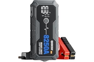 QUOESD 8250A Jump Starter Battery Jump Starter Battery Pack (for All Gas or 10.0+L Diesel), 12V Potable Heavy Duty Car Jump Start with 60W Power Bank 48-Months Stand-by Time