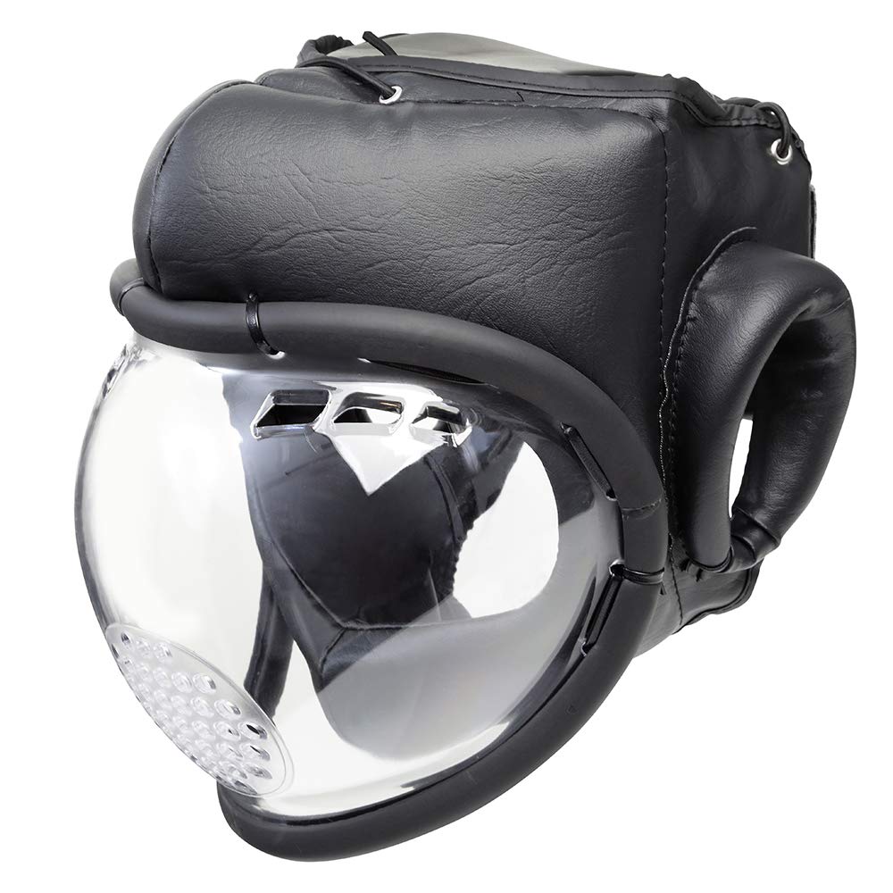 Playwell Childrens Kids Kudo Full Face Weapons Full Contact Head Guard Black - JR
