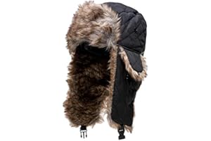 S A SA Company Trapper Hat Winter Hats for Men & Women | Ushanka Russian Hat | Faux Fur Hat with Ear Flap (Snow Camo)