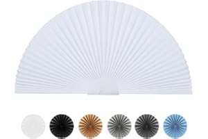 Maritown Arch Window Shades No Tools Light Filtering Pleated Fabric Shade Stick on Half Circle Round Window Pleated Blinds Arched Window Covering for Bedroom Kitchen Bathroom, Easy to Cut and Install