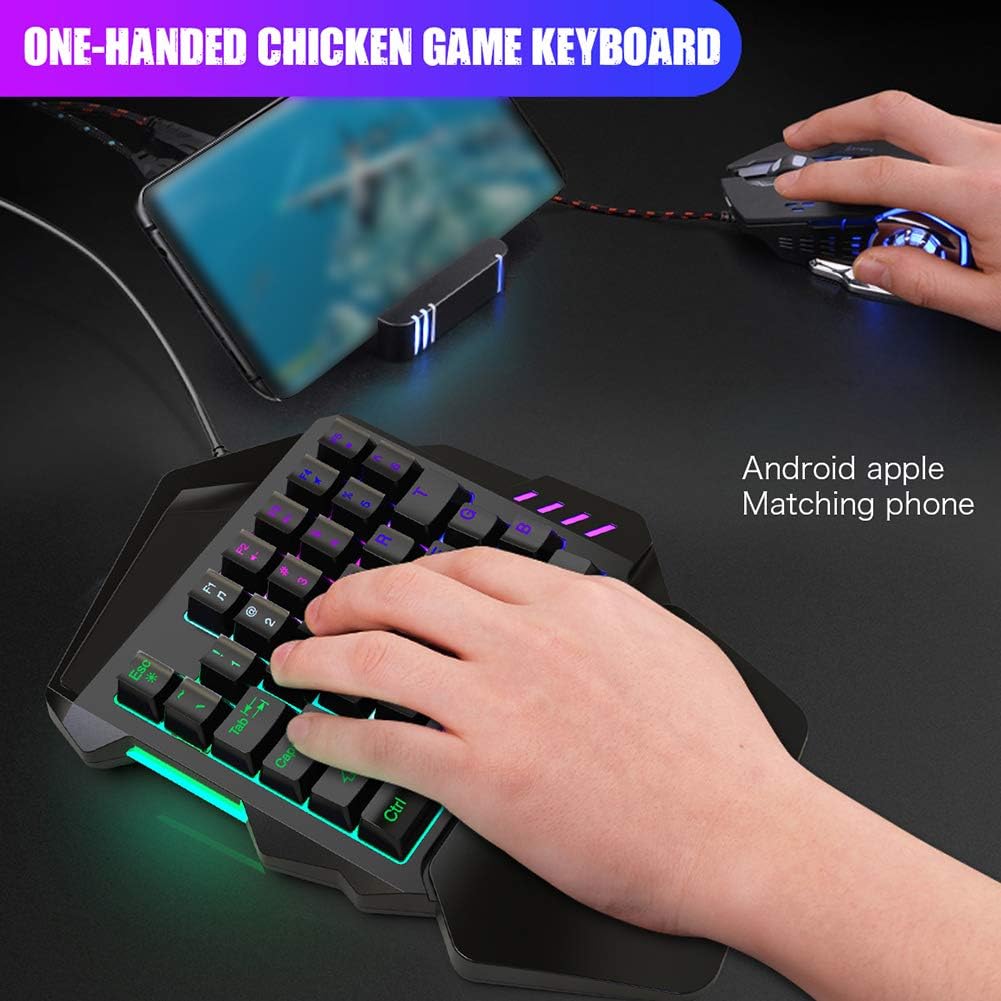 One Hand Gaming Keyboard Mouse Combo - Image 3