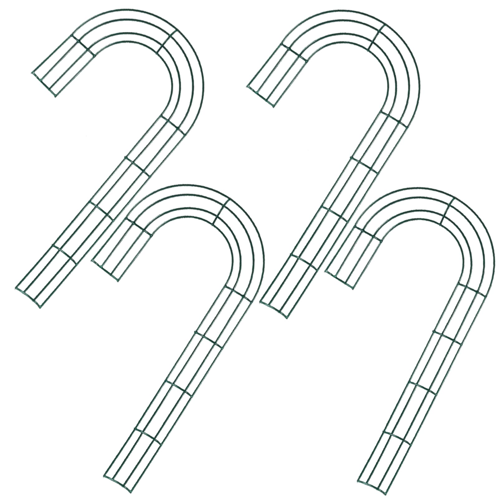 YAAVAAW 4 Pack Christmas Candy Cane Wreath Frame 12 inch - J-Shaped Wire Wreath Frame for Christmas Cane Wreath Making Frame Base, for New Year Garden, Home, Door Deco Crafts, Making Frame Supplies