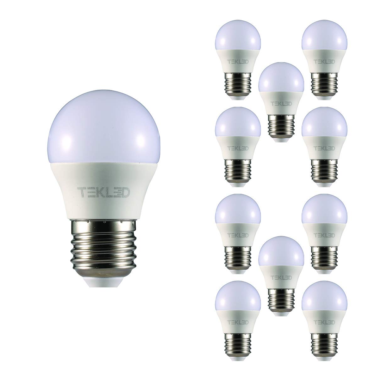 TEKLED® G45 Golf Ball LED Bulbs | E27 Edison Screw | Energy Saving 5W Light Bulb 40W Incandescent Bulb Equivalent | 4000K 400LM NONDIMMABLE | 10-Pack | Cool White