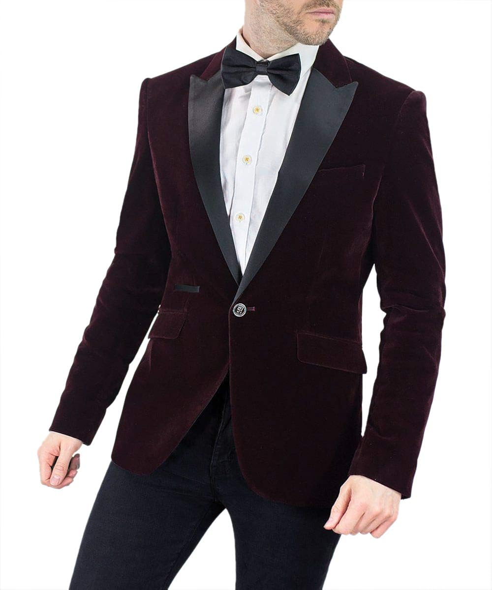 slim fit maroon blazer