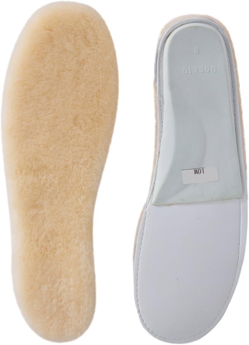 Sheepskin Insoles Men's Premium Think Wool Fur Fleece Inserts Cozy & Fluffy 11