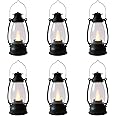 Reperla Mini Lanterns 6-Pcs LED Small Lanterns Decorative Indoor Outdoor Hanging Lantern Decorative Candle Lanterns Farmhouse Decor for Weddings Western Camping Party Halloween Christmas Decorations