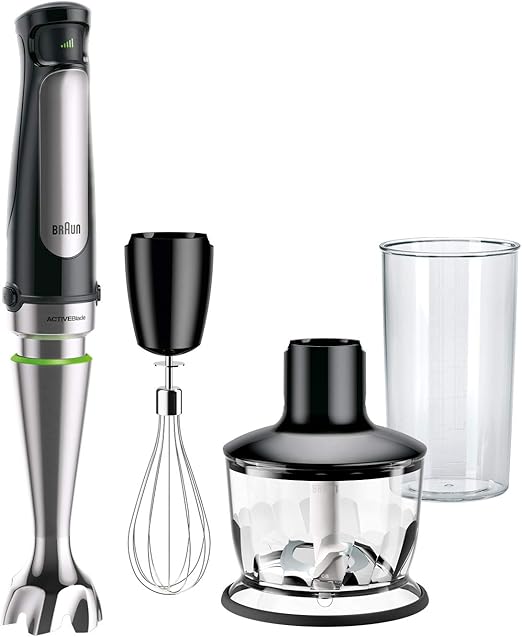 Braun 3in1 Immersion Hand Blender, Powerful 500W Stainless Steel Stick Blender