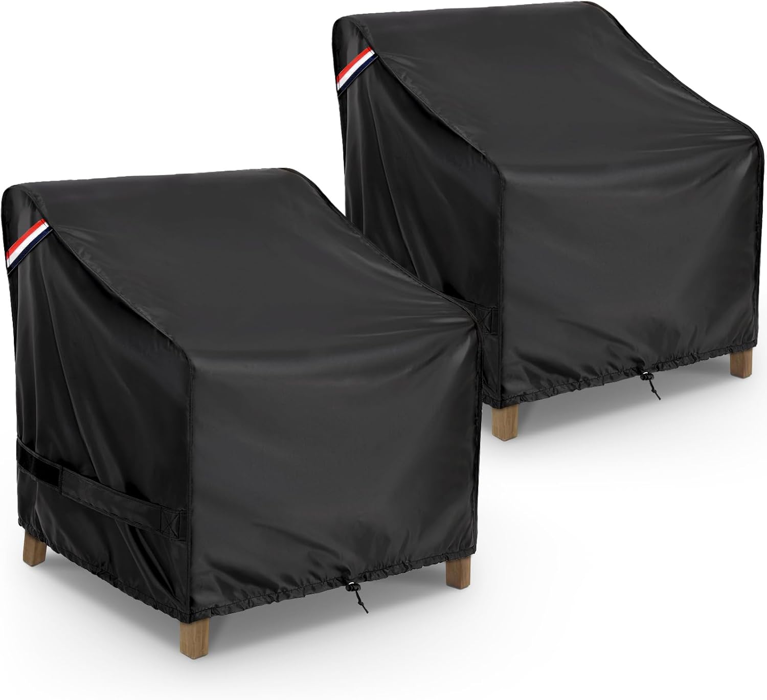 KylinLucky Waterproof Patio Chair Covers 2 Pack 23W x 23D x 33H inches，Lawn Outdoor Furniture Covers Black Image