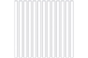 Swpeet 15Pcs Diamete 10mm Length 300mm White Acrylic Dowel Rods Assortment Kit, Clear Round Solid Bar DIY Model Material Acrylic Round Stick for Model Making DIY Crafts