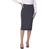 ZTN Skirts for Women Stretch High Waist Pencil Skirt Bodycon Business Skirt with Back Slit Below Knee