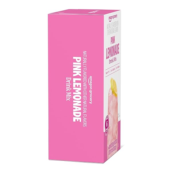 AMAZON GROCERY, PINK LEMONADE DRINK MIX SINGLES, 3.2 OZ, 6 CT (PREVIOUSLY HAPPY BELLY, PACKAGING MAY VARY)