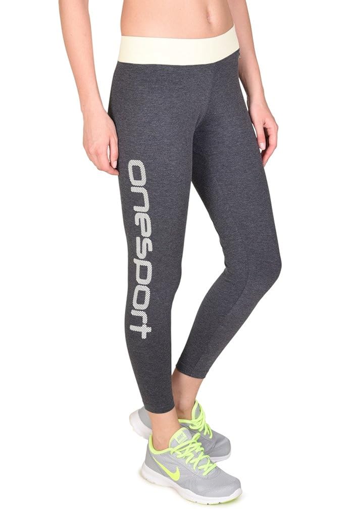 onesport women's cotton spandex jersey anthra tights(onsp33at-p)