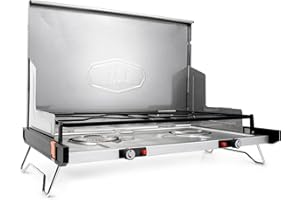 GSI Outdoors, Pinnacle Pro 2 Burner Propane Camping, Tail-Gate and Outdoor Camp Stove, Folding & Ultra Portable