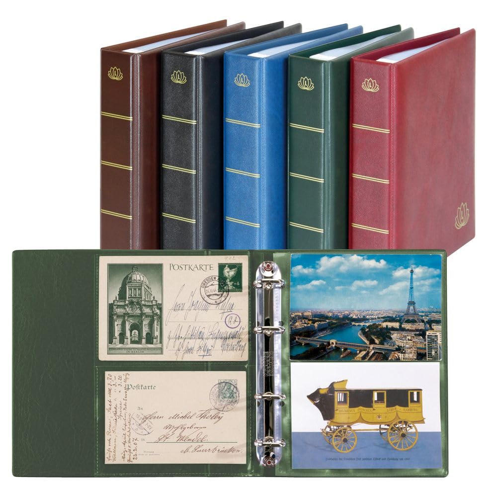 Postcard Album LOTOS, Green, with 50 crystal clear pages (Lindner 5800-G)