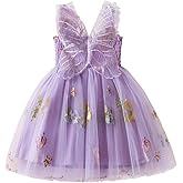 Nileafes Toddler Girl Fairy Butterfly Tulle Dress Sequins Birthday Princess Casual Holiday Dresses