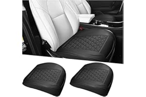 TSUGAMI 2PCS Car Front Seat Bottom Covers Only, Soft Leather Full Surrounded Vehicle Seat Cushion Protectors with Storage Poc