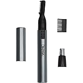 Wahl Micro Groomsman Battery Personal Trimmer for Hygienic Grooming with Rinseable, Interchangeable Heads for Eyebrows, Neckline, Nose, Ears, & Other Detailing - 05640-600