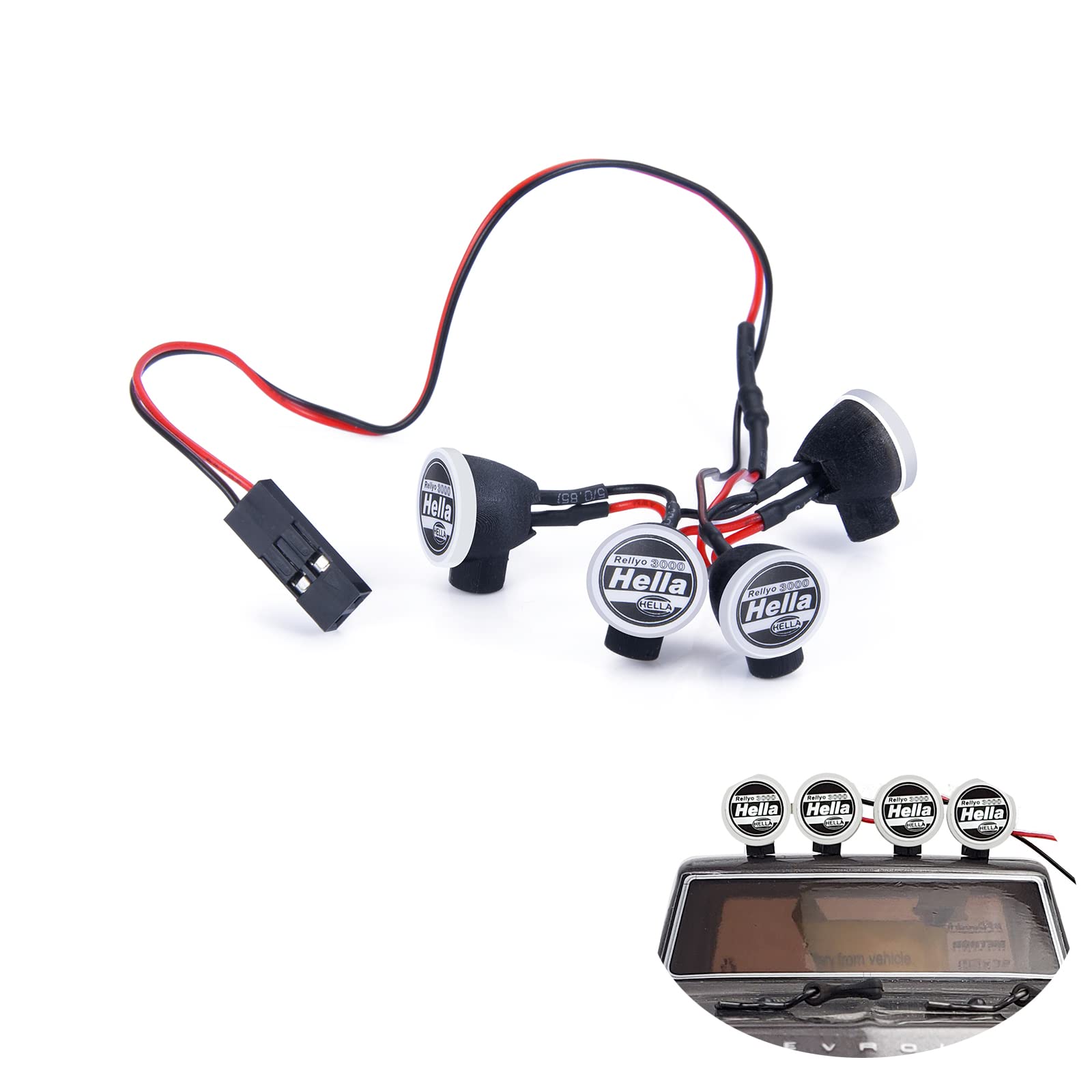 AXspeed RC Roof Lights Lamp for Axial Scx24 AXI00001 C10 1/24th Crawler Car Upgrade Accessories