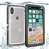 iPhone X Waterproof Case, SunbaYouth IP68 Certified Sensitive Fingerprint, Built-in Screen Drop Resistance Fully Sealed Shock Dirt Snow Proof Cover Waterproof Case for iPhone X (Black)