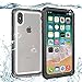 iPhone X Waterproof Case, SunbaYouth IP68 Certified Sensitive Fingerprint, Built-in Screen Drop Resistance Fully Sealed Shock Dirt Snow Proof Cover Waterproof Case for iPhone X (Black)