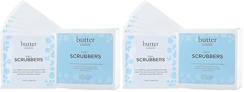 Butter LONDON Nail Polish Remover Pads, Nail Scrubbers (10 Count) - 2-in-1 Prep & Lacquer Remover Nail Wipes - Travel-Friendly Gel Fingernail Polish Remover - Cruelty-Free, Paraben-Free & Gluten-Free
