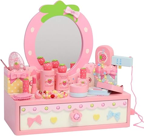 Amazon マザーガーデン 木のおままごと 野いちご パステル ドレッサー 小物12点 木製 ままごと セット 263 ままごと ごっこ遊び おもちゃ