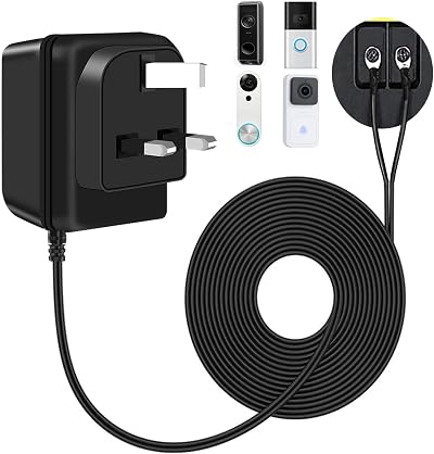Doorbell Transformer 8-24V AC 5M Cable Adapter for Ring Arlo Nest Eufy Wyze