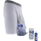 Afex Male Incontinence Management System - Incontinence Underwear with Low Receptacle Design for Long-Term Sitting - Includes Boxer Briefs, 500 ml Collection Bag, Cleanser &amp; Cleaning Container - L