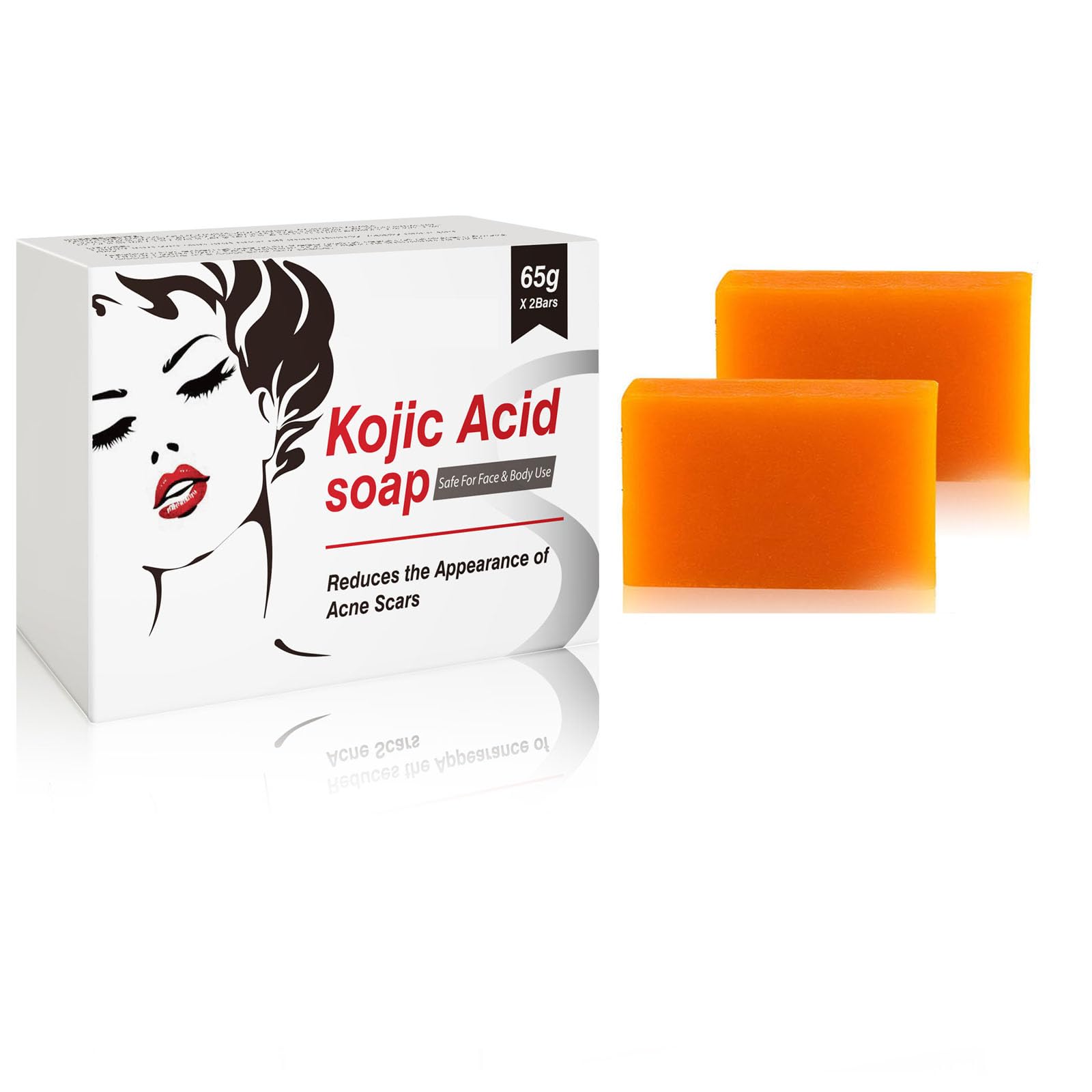 Vawolecy Kojic Acid Soap, 2 PCS Face & Body Bath Soap, Skin Brightening Soap, Face & Body Bath Soap, Reduce Acne Apperance