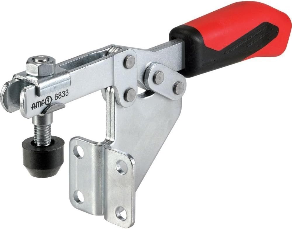 AMF 93179" 6833" Horizontal Acting Toggle Clamp with Angle Base, Silver