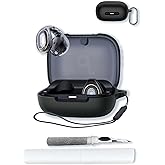 Case for Soundcore C40i Earbuds,Soft Protective,Shockproof, BOVUGAC Silicone Case Cover with Keychain & Cleaning Kit & Lanyard for Anker Soundcore C40i 2024-Black