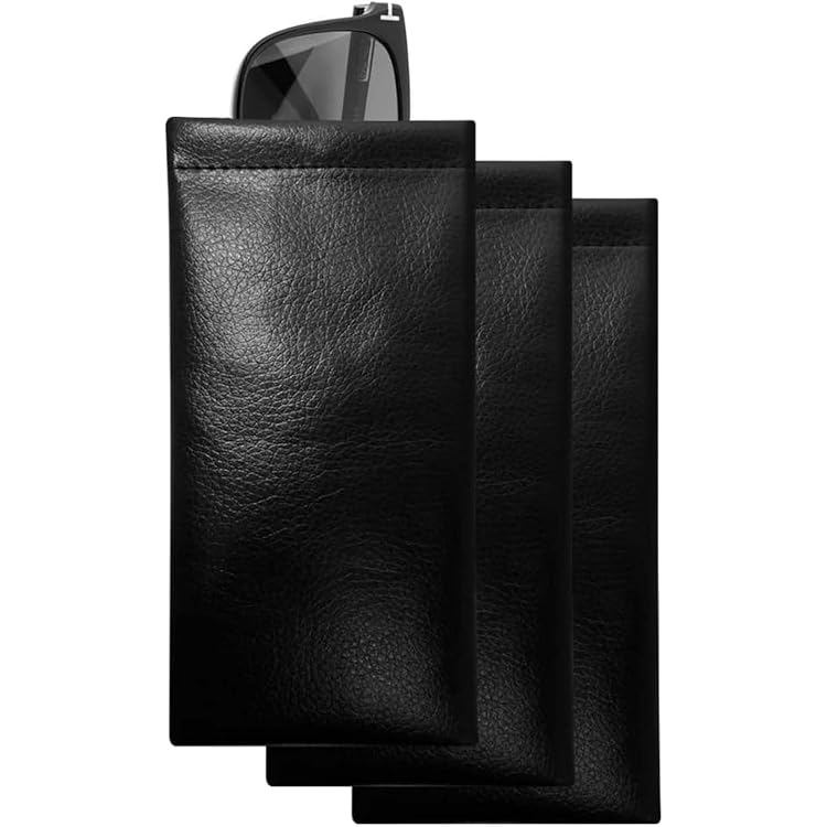 Lot De 4 étuis à Lunettes En Cuir Synthétique - Avec Chiffon De Nettoyage, Fermeture à Ressort, Couleurs Assorties