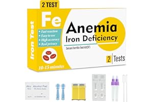 Iron Deficiency Test Kit – 2 - Pack, at - Home Iron Test Kit for Anemia, for Quick Response and Accurate Results. Suitable fo