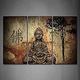 Religion Buddha In Grotto With Chinese Fo Wall Art Painting Pictures Print On Canvas Religion The Picture For Home Modern Decoration
