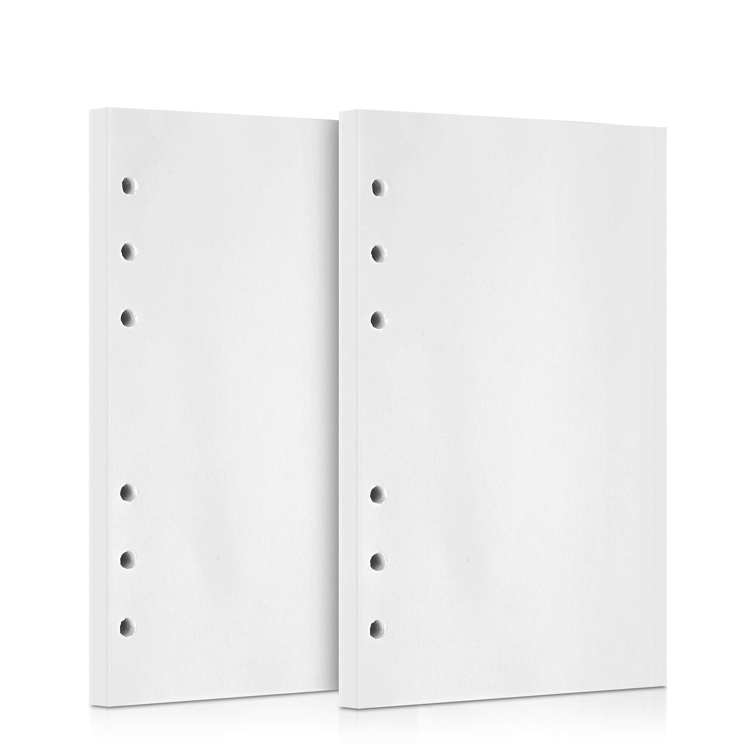 320 Pages 2 Pack Refills Paper, OMEYA Inserts Paper 6 Hole 160 Sheets Binder Punched Paper for Diary Notebook Journals Painting Filofax Personal Organiser 10.5 x 17 cm (Blank Paper)