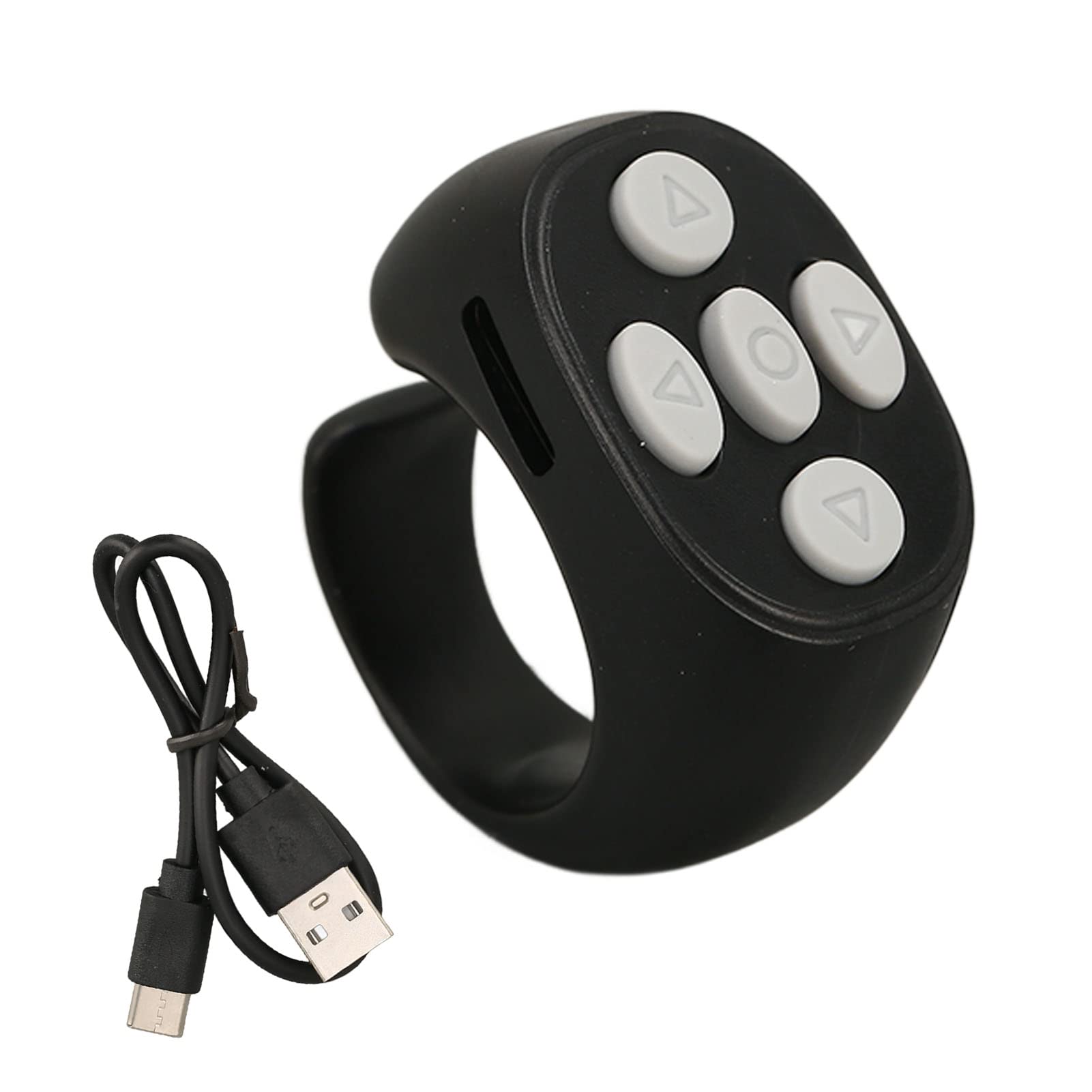 Bluetooth Remote Control Page Turner for Electronic Book,Rechargeable Smart Wireless Scrolling Ring Clicker Controller,Compatible with IOS/Android (black)