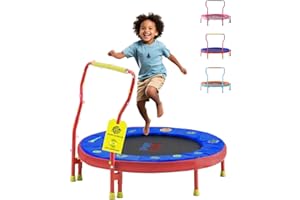 SPORTSOUL Mini Trampoline for Kids 3-6 with Super Safe Foam Handle Bar, 3ft Toddler Trampoline Indoor with No-Gap Cover for Indoor and Outdoor