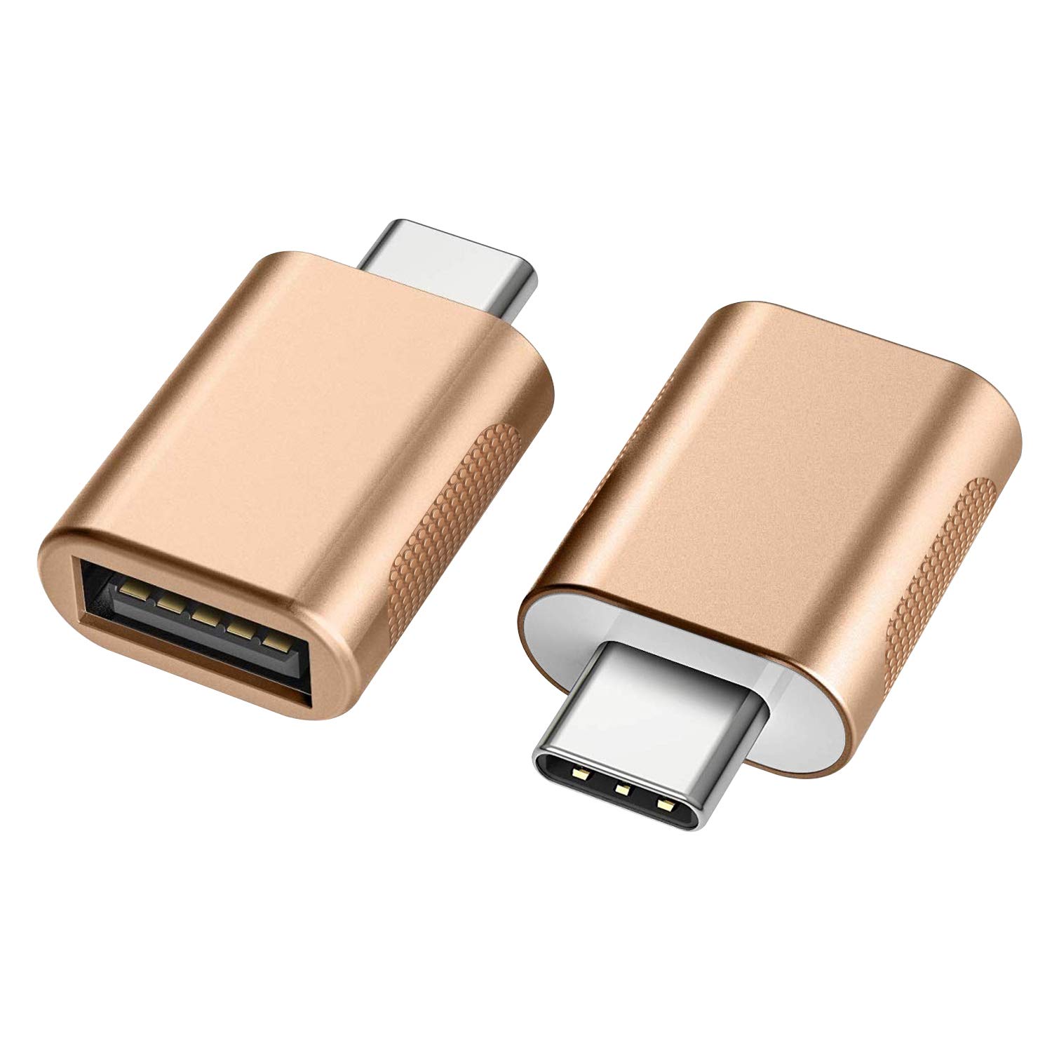 nonda USB C to USB Adapter(2 Pack),USB-C to USB 3.0 Adapter,USB Type-C to USB,Thunderbolt 3 to USB Female Adapter OTG for MacBook Air 2020, MacBook 12 inch, iPad Pro 2020,More Type-C Devices(Gold)