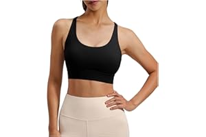 Sports Bras with Pad for Women Criss-Cross Back Strappy High Impact Running Bra Workout Crop Tank Tops Yoga Bras