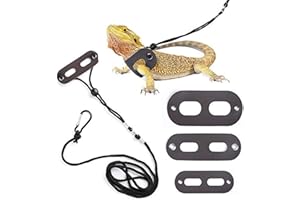 GÉNERIC Bearded Dragon Harness and Leash Adjustable(S,M,L, 3 Pack) -Iguana Leash and Harness，Lizard Leash Bearded Dragon，Lizard Walking Rope，Bearded Dragon Leash，Reptile Leash and Harness for Small Lizar