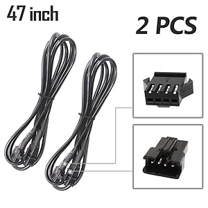 2Pcs 47" Waterproof Extension Cable Wire Cord Set Wire Harness Kit For Motorcycle UndergLow LED RGB Strip Neon Lights