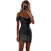 kilusoft Sparkly Homecoming Dresses for Teens 2025 Short Off The Shoulder Party Prom Dress Tight Cocktail Gowns with Slit