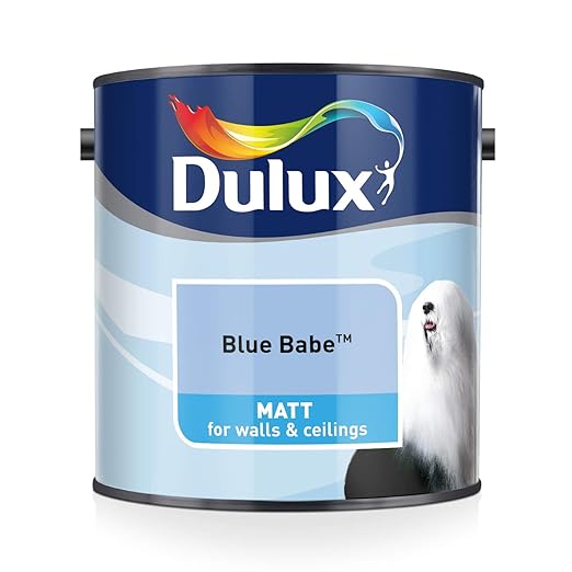 Dulux Matt Emulsion Paint For Walls And Ceilings Blue Babe 2.5L