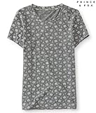 Aeropostale Women's Floral Dot Crew Skinny Tee Shirt M Medium Heather Grey