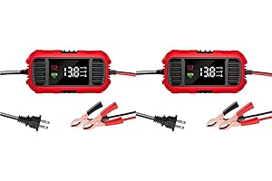 Mucalam 2X 12V 2A Car Battery Charger Digital Display Smart Battery Charging Tool Trickle Charger Maintainer US Plug