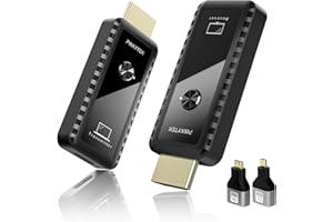 Wireless HDMI Transmitter and Receiver with Adapter, Wireless HDMI Extender 1080P Wireless Kit, Plug & Play, Support 5G/2.4G 