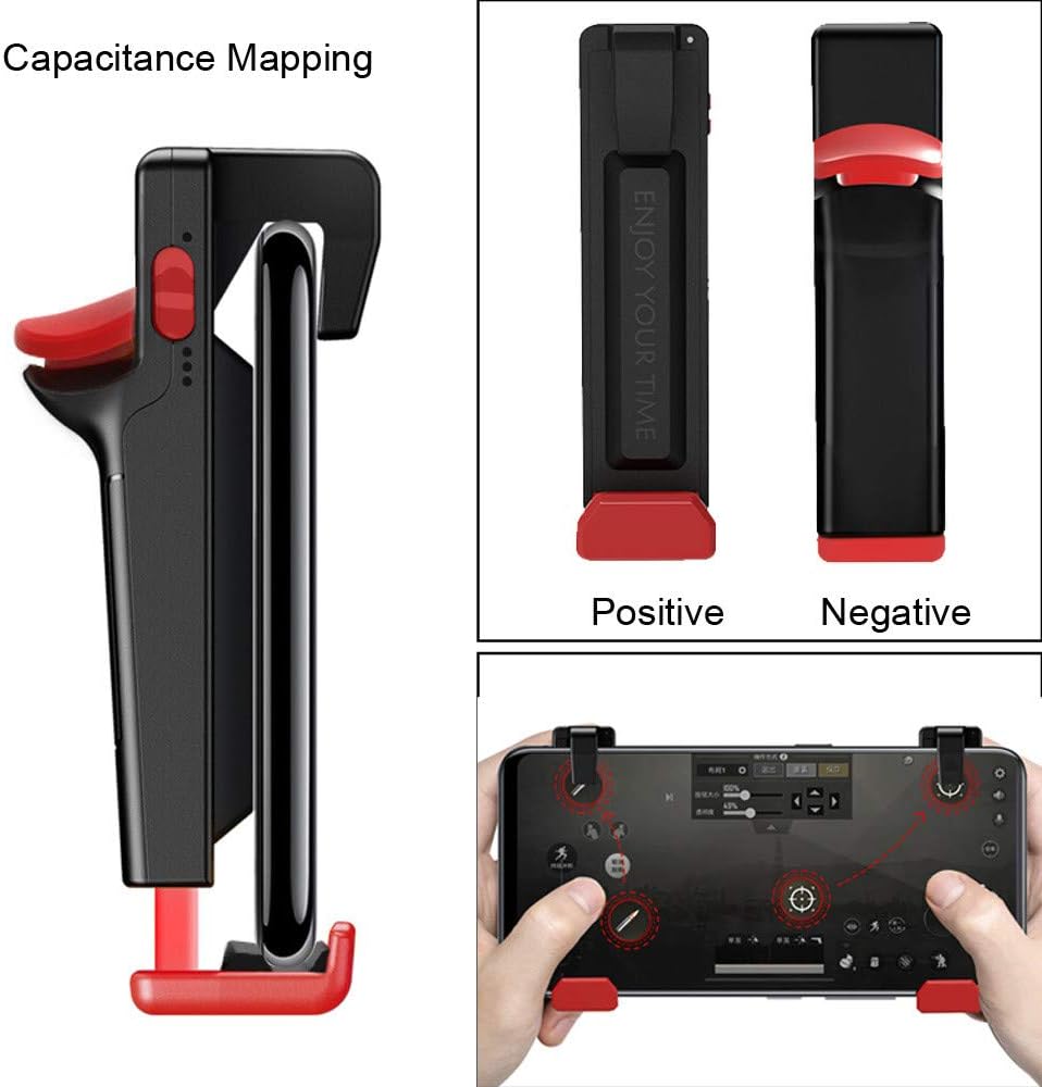 Fullwei Mobile Game Controller,Capair Mapping Mobile Gamepad Trigger Gaming Grip and Gaming Joysticks For Android & iOS Phones [Upgrade Version] (black)